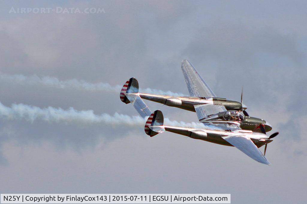 N25Y, 1944 Lockheed P-38L-5LO Lightning C/N AF44-53254, At the Flying Legends air show - IWM Duxford