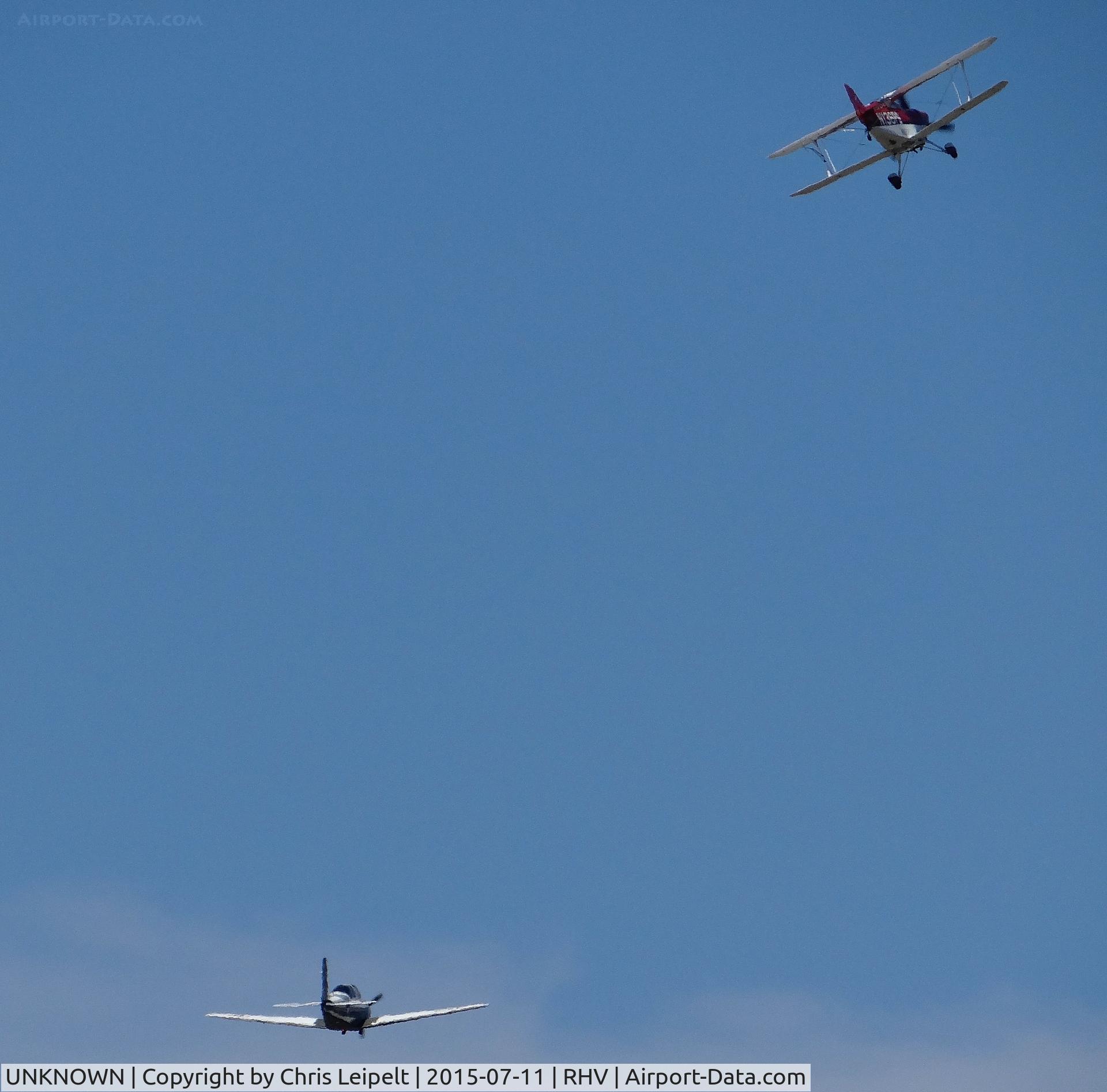 UNKNOWN, Miscellaneous Various C/N unknown, A biplane and a T34 Mentor getting in formation after being on display at the Reid Hillview Airport Day/STEAM Festival.