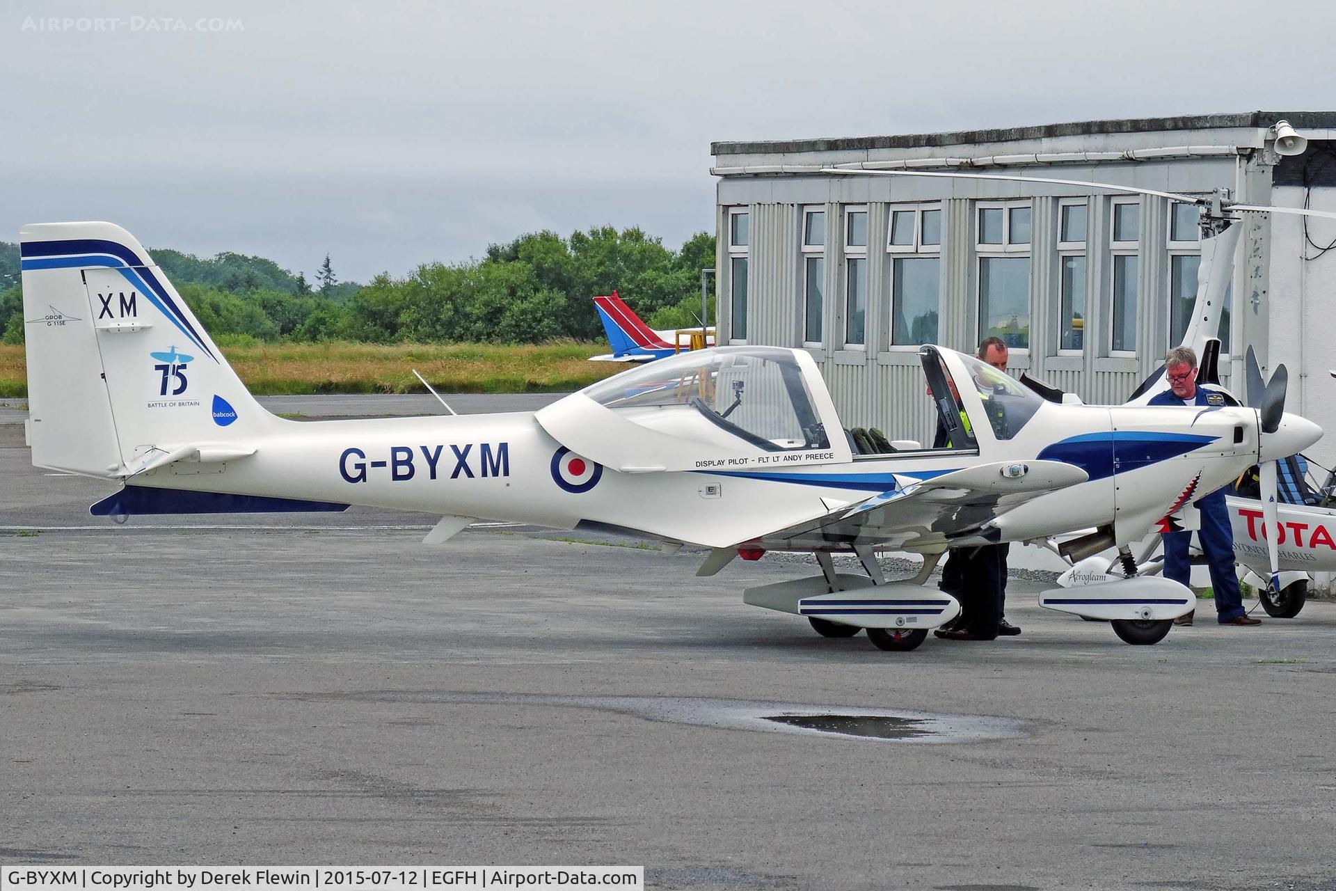 G-BYXM, 2001 Grob G-115E Tutor T1 C/N 82173/E, Tutor, Royal Air Force College Cranwell based, coded XM, seen parked up after displaying at the Wales National Air Show.