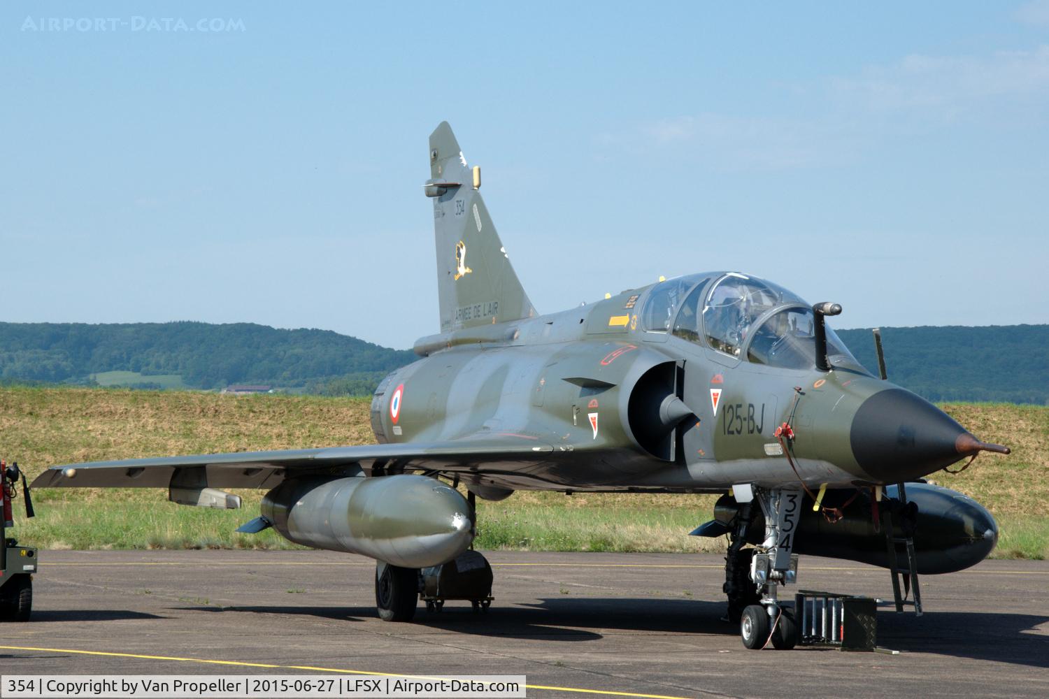 354, Dassault Mirage 2000N C/N 319, Dassault Mirage 2000N fighter of the French Air Force Ramex Delta team on the flightline of Luxeuil Air base, France.