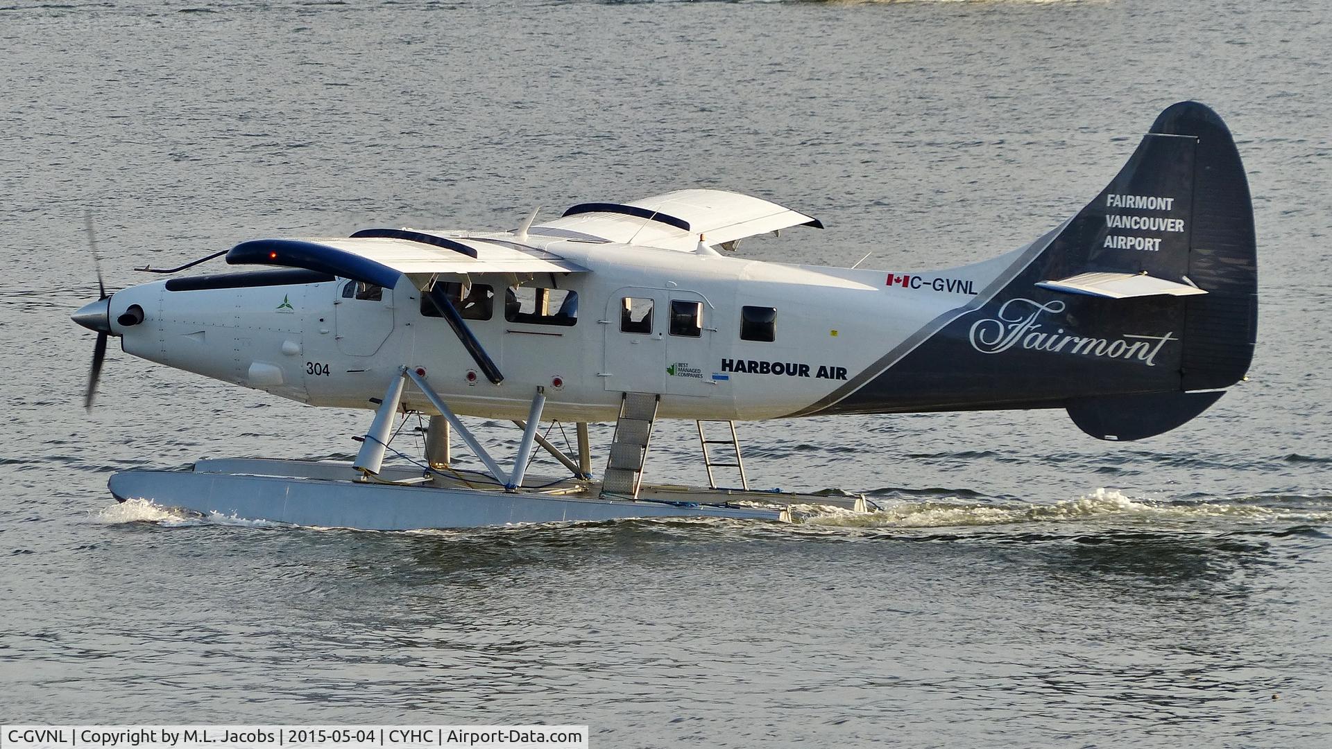 C-GVNL, 1956 De Havilland Canada DHC-3 Otter C/N 105, Harbour Air #304 early morning arrival in Coal Harbour.