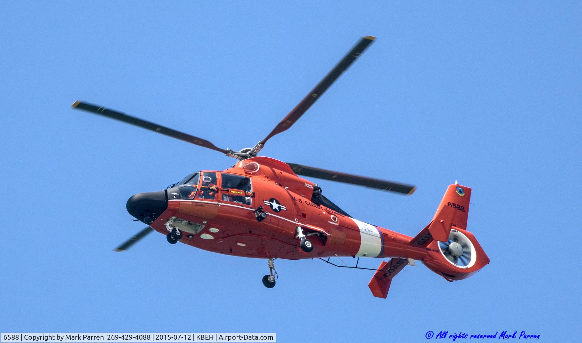 6588, Aérospatiale HH-65C Dauphin C/N 6288, USCG 6588  over Sliver Beach, Saint Joseph, Michigan, July 12, 2015
Out of Station Detroit