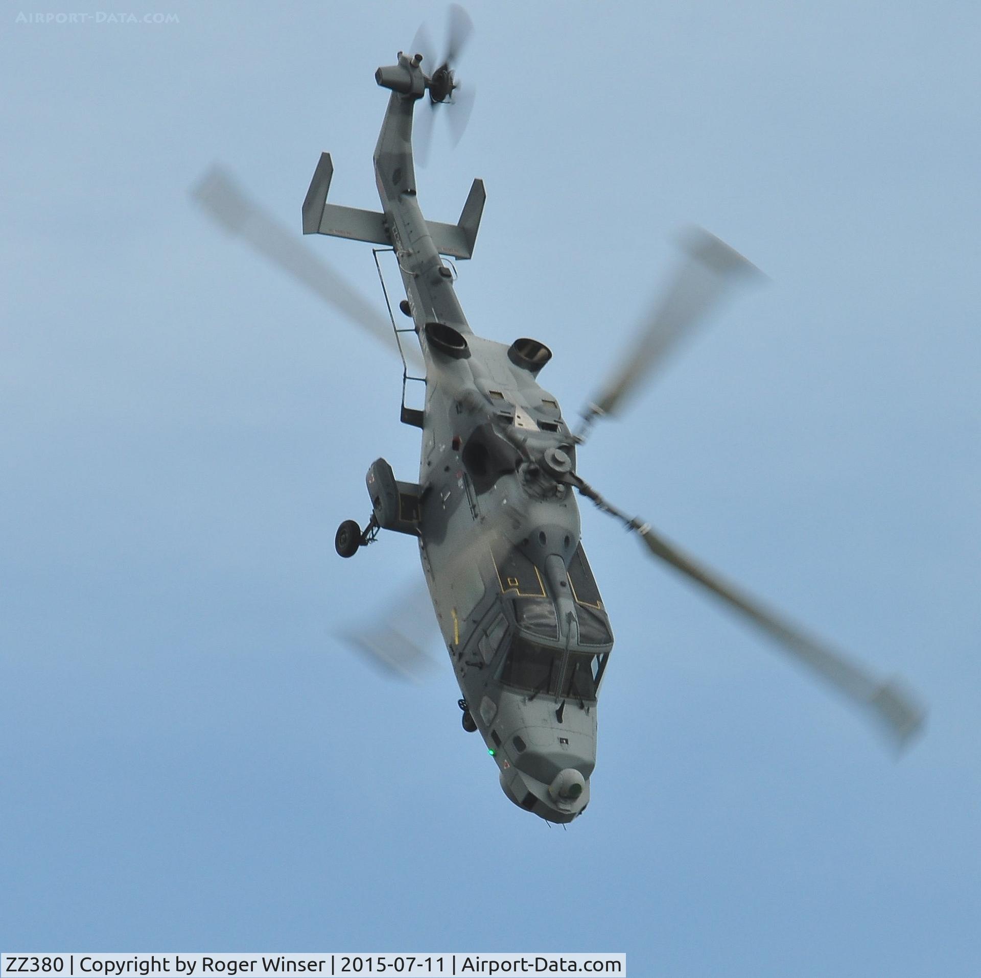 ZZ380, 2013 AgustaWestland AW-159 Wildcat HMA.2 C/N 499, Off airport. A Wildcat of the Royal Navy Helicopter Display Team 