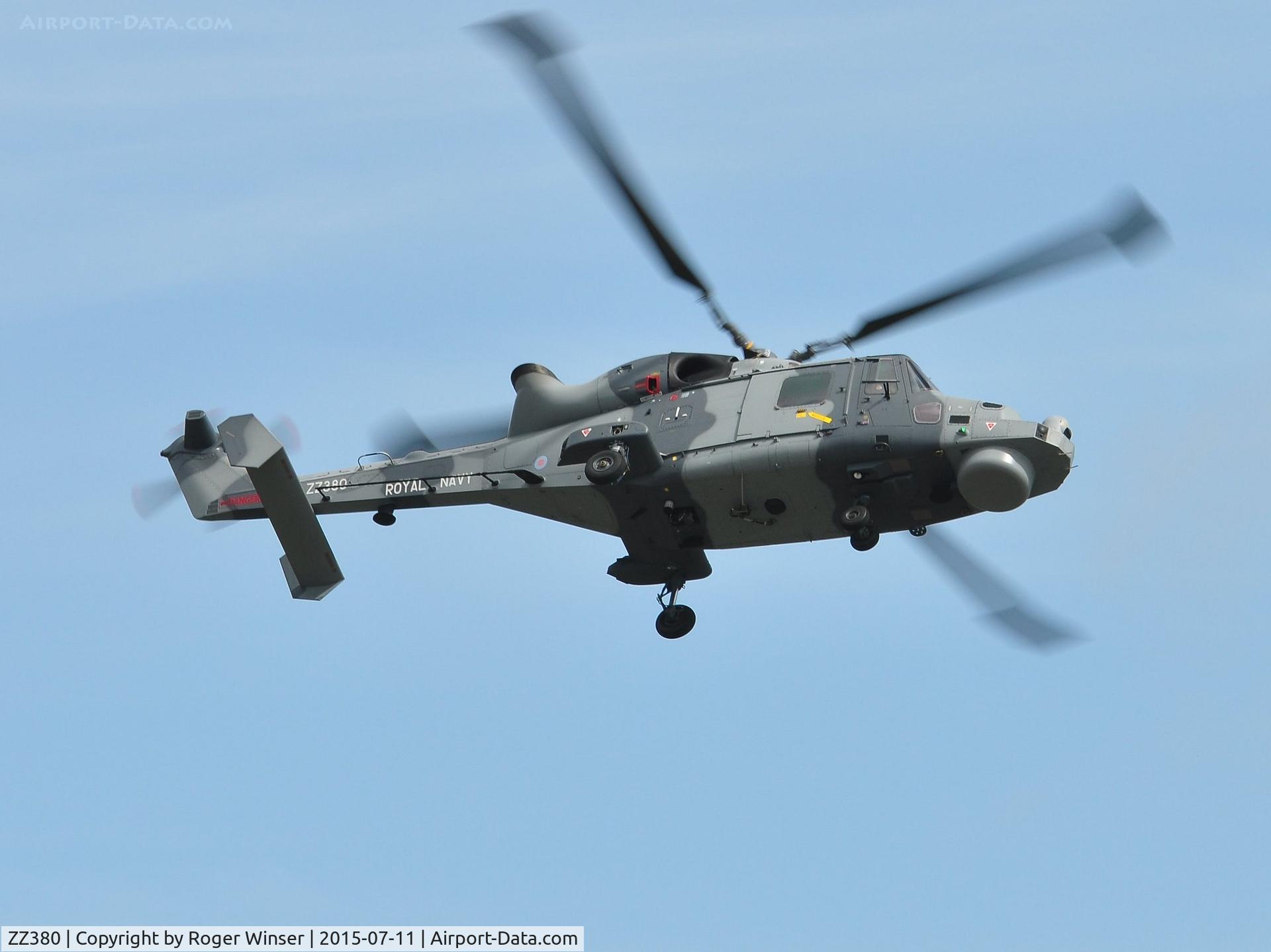 ZZ380, 2013 AgustaWestland AW-159 Wildcat HMA.2 C/N 499, Off airport. A Wildcat of the Royal Navy Helicopter Display Team 