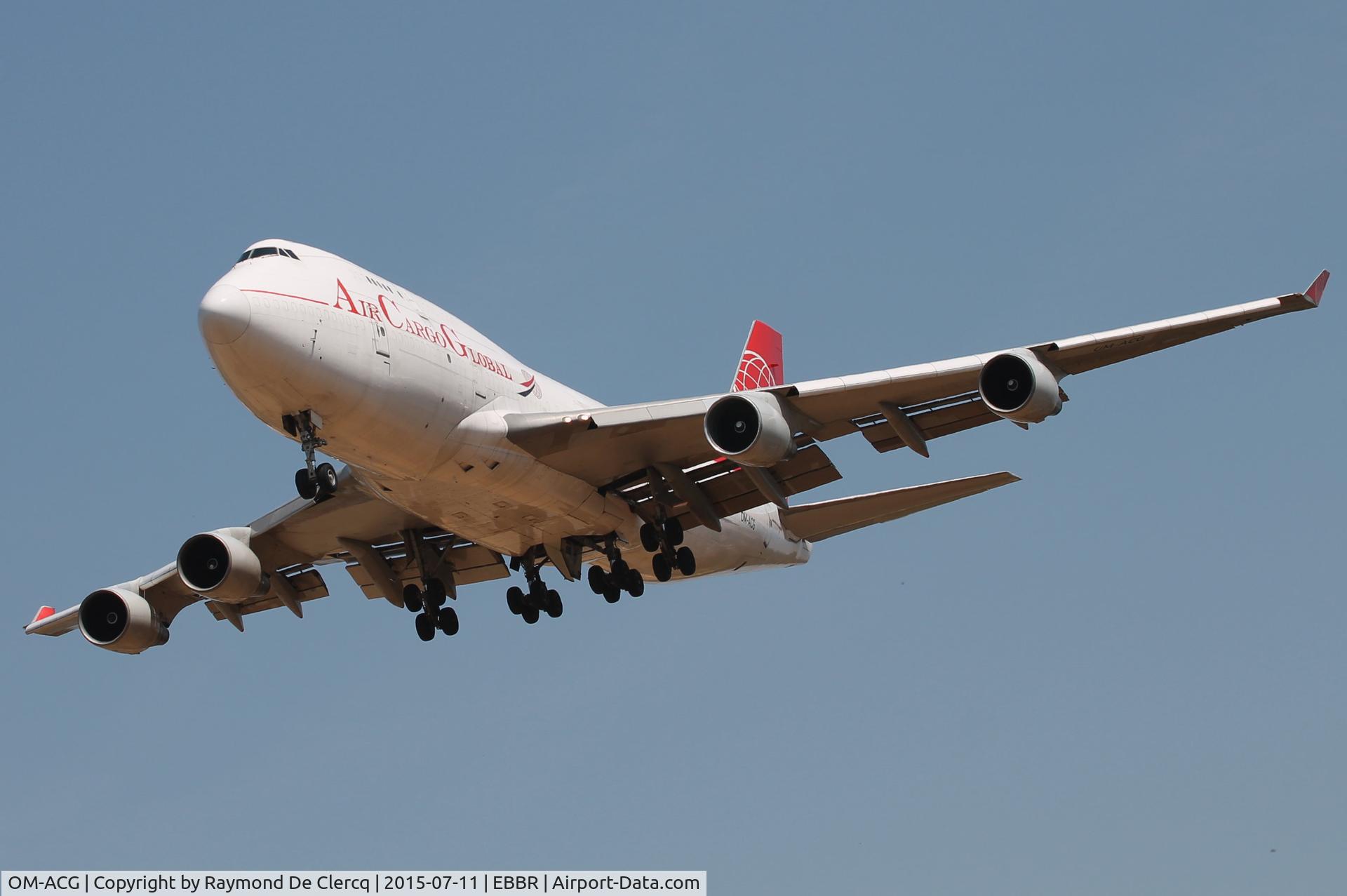 OM-ACG, 1991 Boeing 747-409SF C/N 24311, Landing at Brussels.