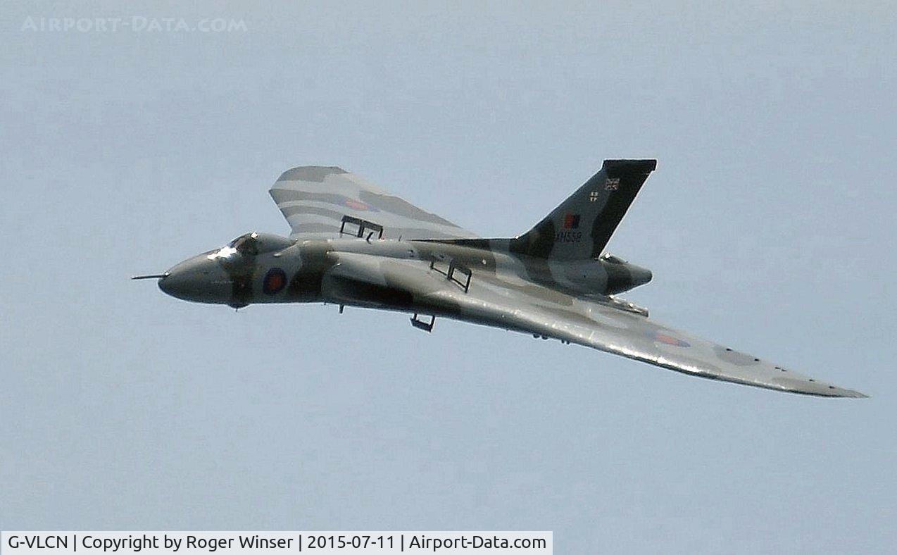 G-VLCN, 1960 Avro Vulcan B.2 C/N Set 12, Off airport. Ex-RAF Vulcan XH558 displaying on the first day of the Wales National Airshow held over Swansea Bay.
