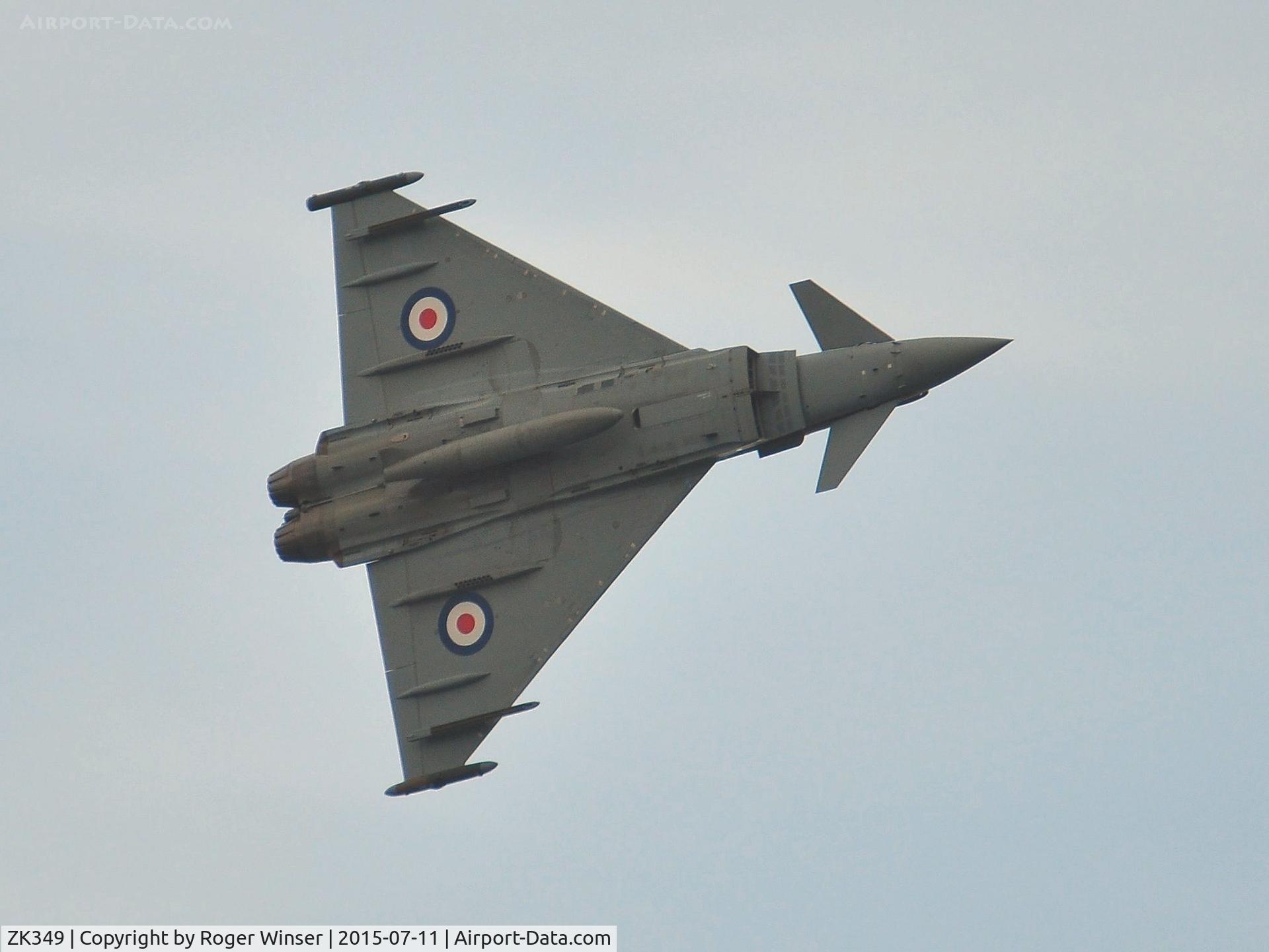 ZK349, Eurofighter EF-2000 Typhoon FGR.4 C/N BS110/399, Off airport. Typhoon of 29(R) Squadron RAF in the markings carried by Hawker Hurricane P3576 of 249 Squadron coded GN-A in August 1940. Displaying at the Wales National Airshow.
