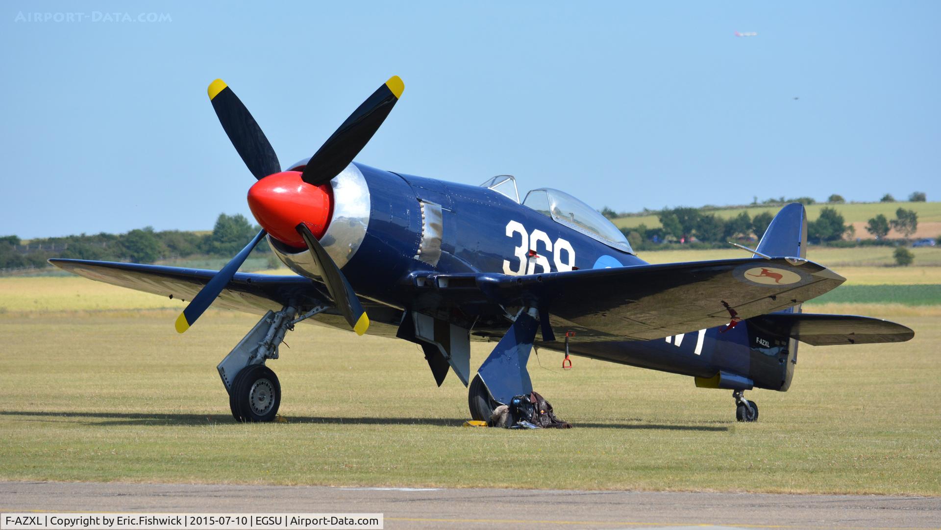F-AZXL, 1948 Hawker Fury FB.10 C/N 37514/ISS20, 3. F-AZXL awaiting The Flying Legends Air Show, July 2015.
