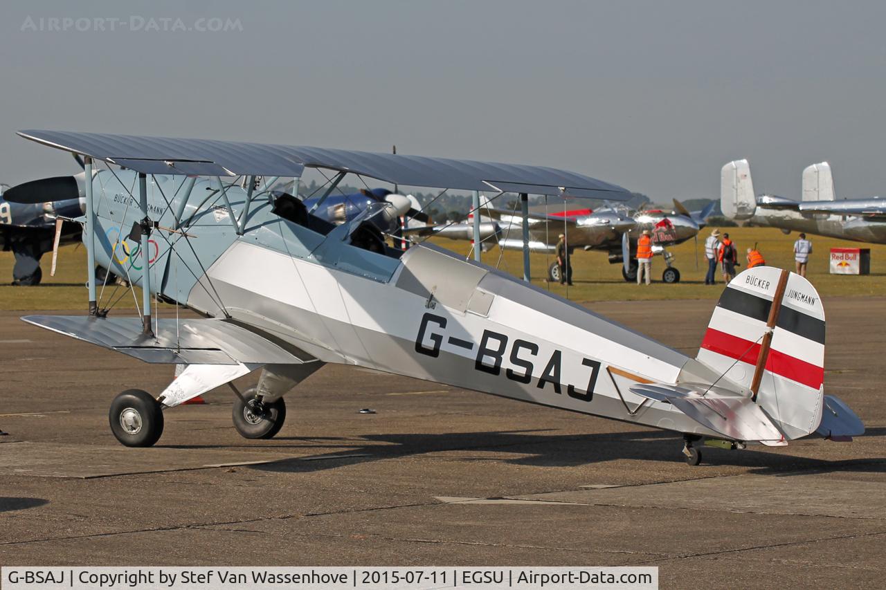 G-BSAJ, 1954 CASA 1-131E Jungmann C/N 2209, Flying Legends Duxford 2015.