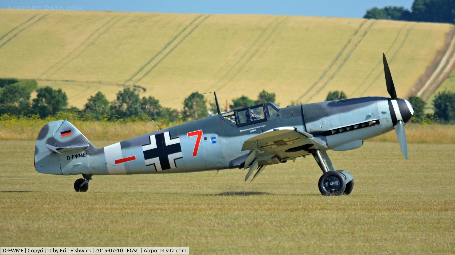 D-FWME, Messerschmitt Bf-109G-4 C/N 0139, 2. D-FWME preparing for The Flying Legends Air Show, July 2015.