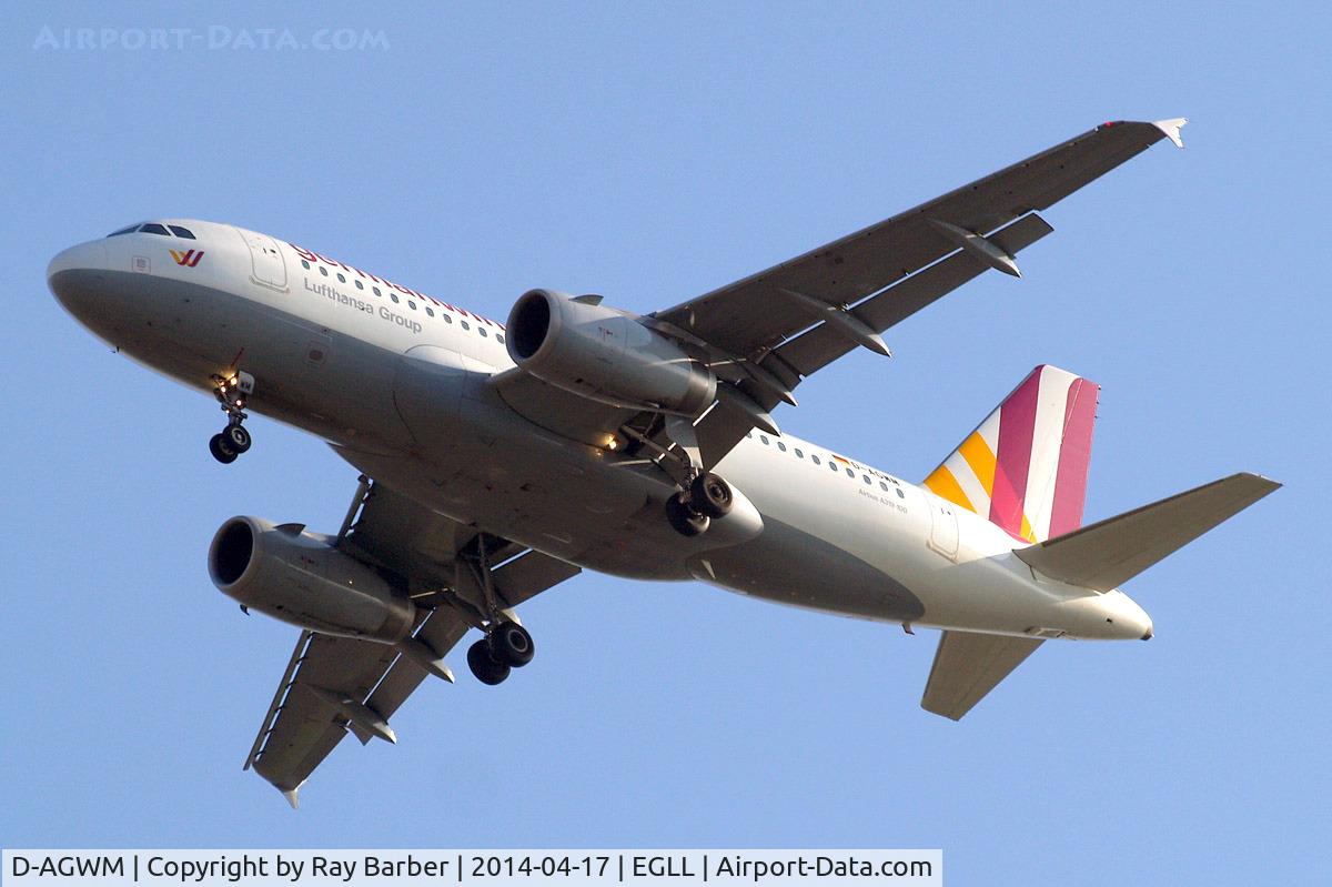 D-AGWM, 2009 Airbus A319-132 C/N 3839, Airbus A319-132 [3839] (Germanwings) Home~G 17/04/2014. On approach 27R.