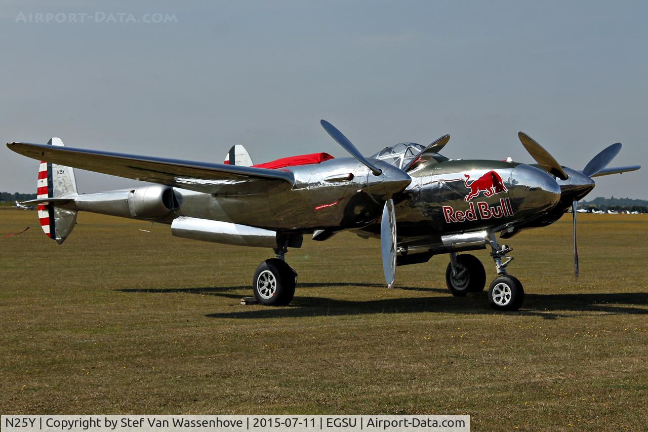 N25Y, 1944 Lockheed P-38L-5LO Lightning C/N AF44-53254, Flying Legends Duxford 2015.