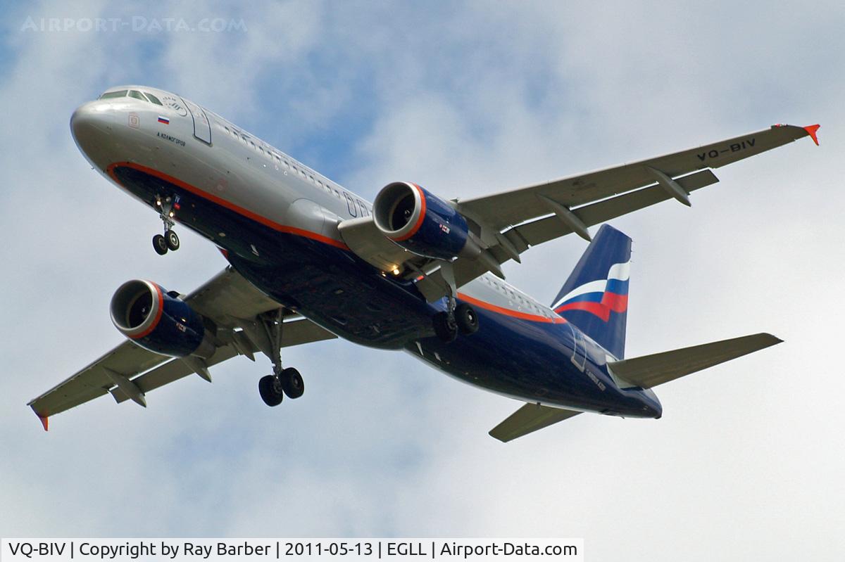 VQ-BIV, 2011 Airbus A320-214 C/N 4649, Airbus A320-214 [4649] (Aeroflot Russian Airlines) Home~G 13/05/2011. On approach 27R.