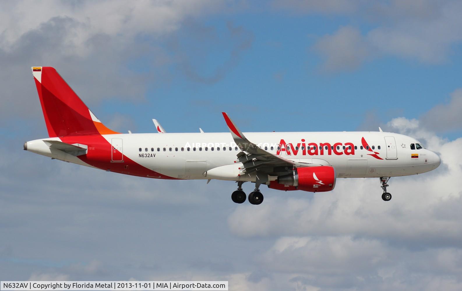 N632AV, 2013 Airbus A320-214 C/N 5632, Avianca