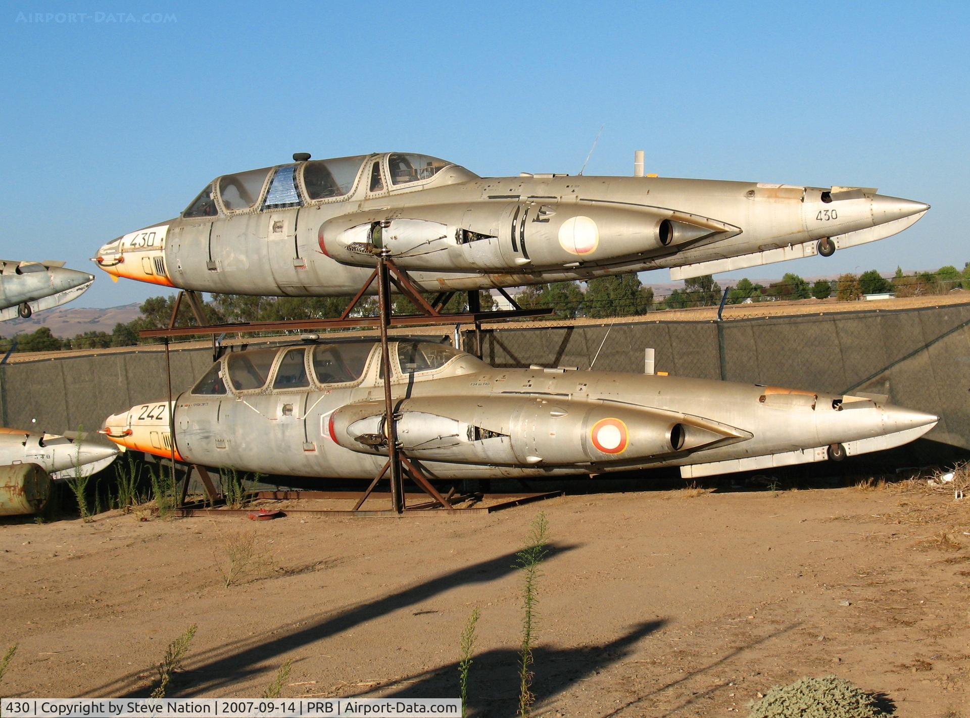 430, Fouga CM-170 Magister C/N 430, ex French AF Fouga CM.170 Magisters No. 432 and No. 242 stacked at Estrella Air Museum side lot