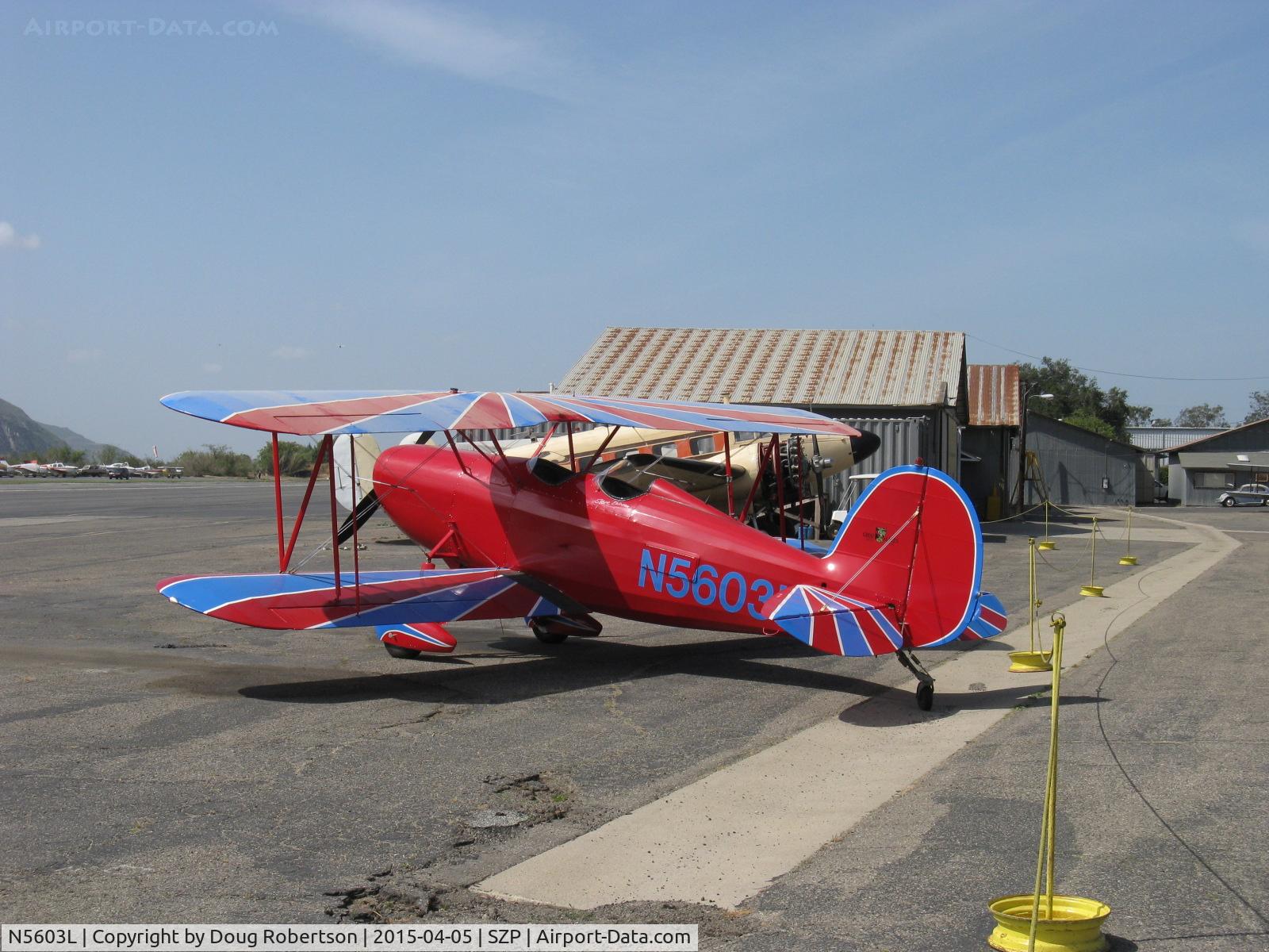 N5603L, 1974 Great Lakes 2T-1A-2 Sport Trainer C/N 0702, 1974 Great Lakes 2T-1A-2 SPORT TRAINER, Lycoming IO-360 180 Hp, production biplane, 2T design first flown in 1929.