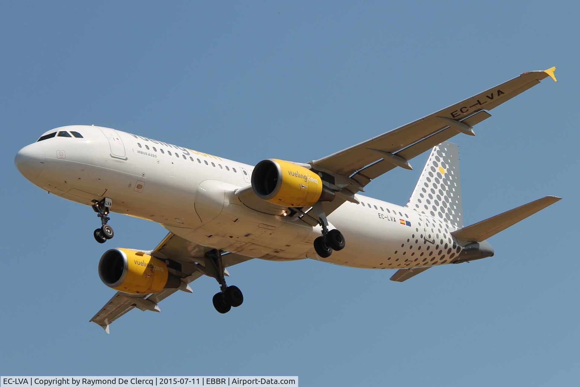 EC-LVA, 2000 Airbus A320-214 C/N 1171, Landing at Brussels Airport.