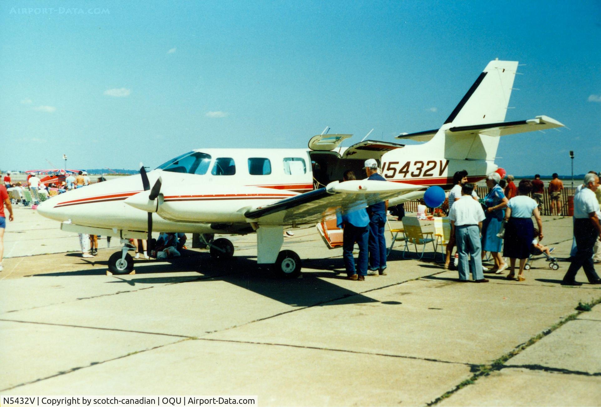 N5432V, Piper PA-31T C/N 31T-7620046, Aircraft N5432V on display at Quonset State Airport, North Kingstown, RI - circa 1980's