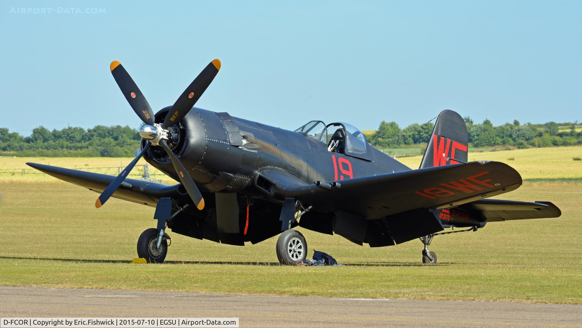 D-FCOR, 1950 Vought F4U-5NL Corsair C/N 124541, 3. D-FCOR ready for The Flying Legends Air Show, July 2015.