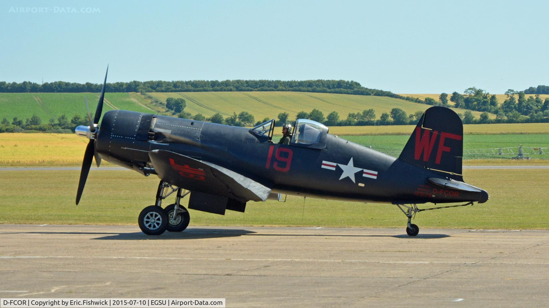 D-FCOR, 1950 Vought F4U-5NL Corsair C/N 124541, 1. D-FCOR preparing for The Flying Legends Air Show, July 2015.