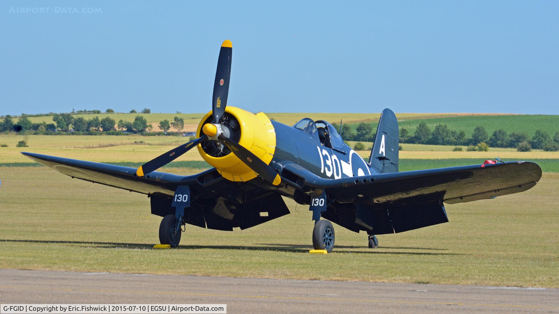 G-FGID, 1945 Goodyear FG-1D Corsair C/N 3111, 3. G-FGID ready for The Flying Legends Air Show, July 2015.