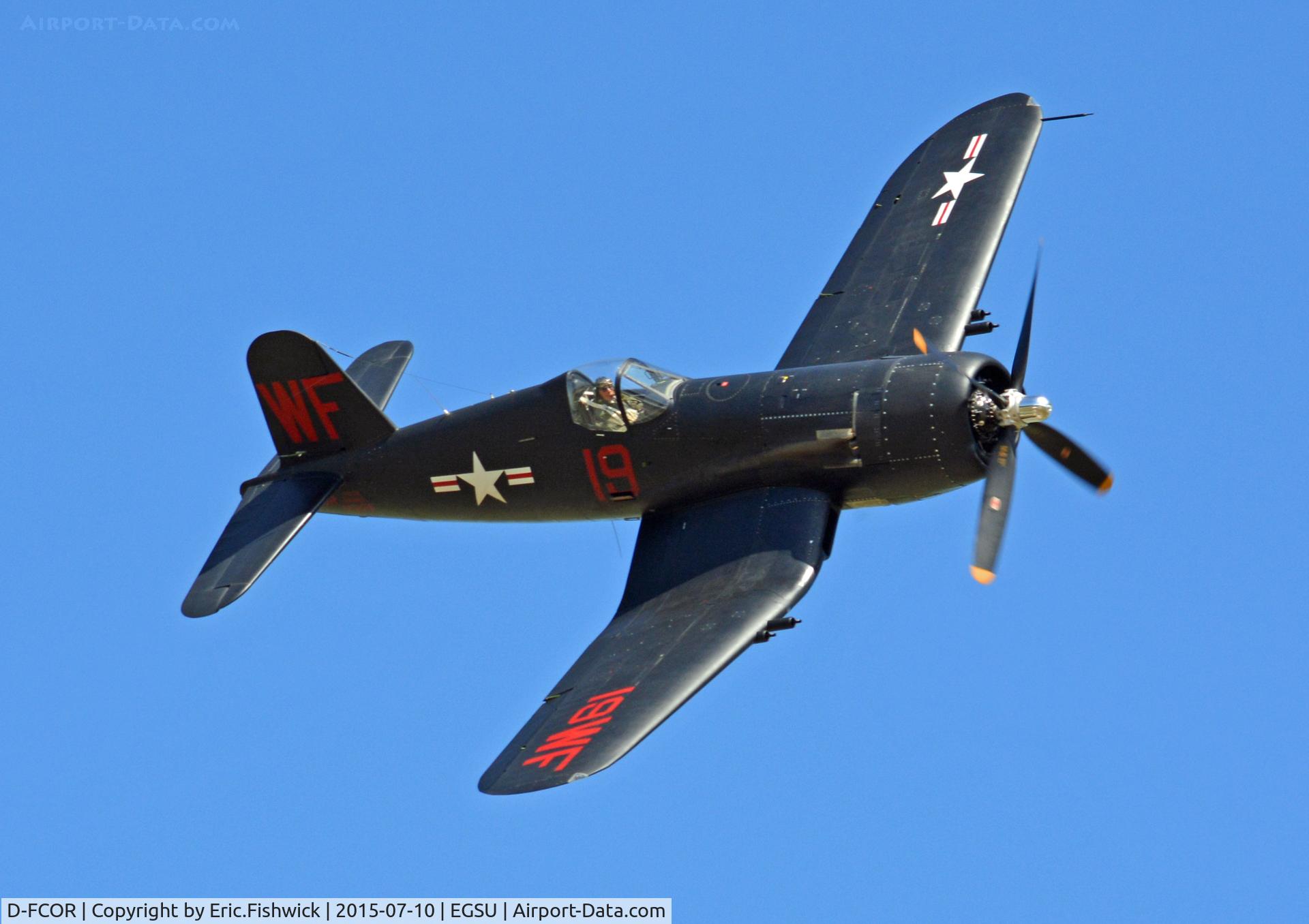D-FCOR, 1950 Vought F4U-5NL Corsair C/N 124541, 43. D-FCOR preparing for The Flying Legends Air Show, July 2015.