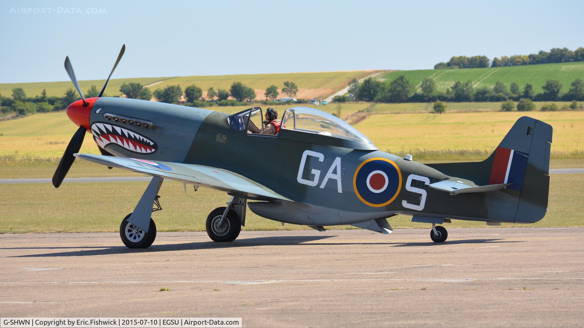 G-SHWN, 1944 North American P-51D Mustang C/N 122-40417, 1. G-SHWN preparing for The Flying Legends Air Show, July 2015.