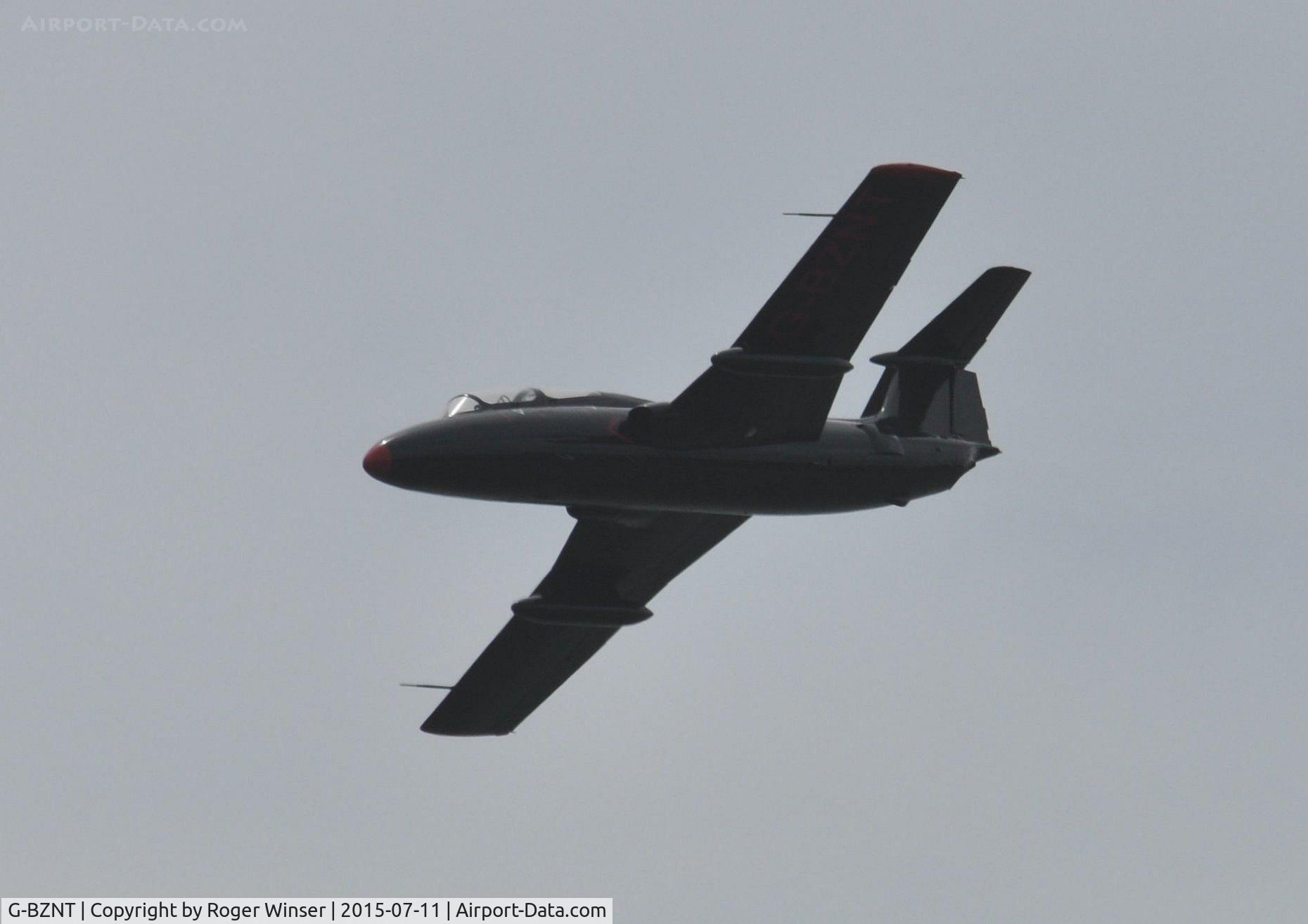 G-BZNT, 1968 Aero L-29 Delfin C/N 893019, Off airport. Displaying on the first day of the Wales National Airshow 2015 held over Swansea Bay.
