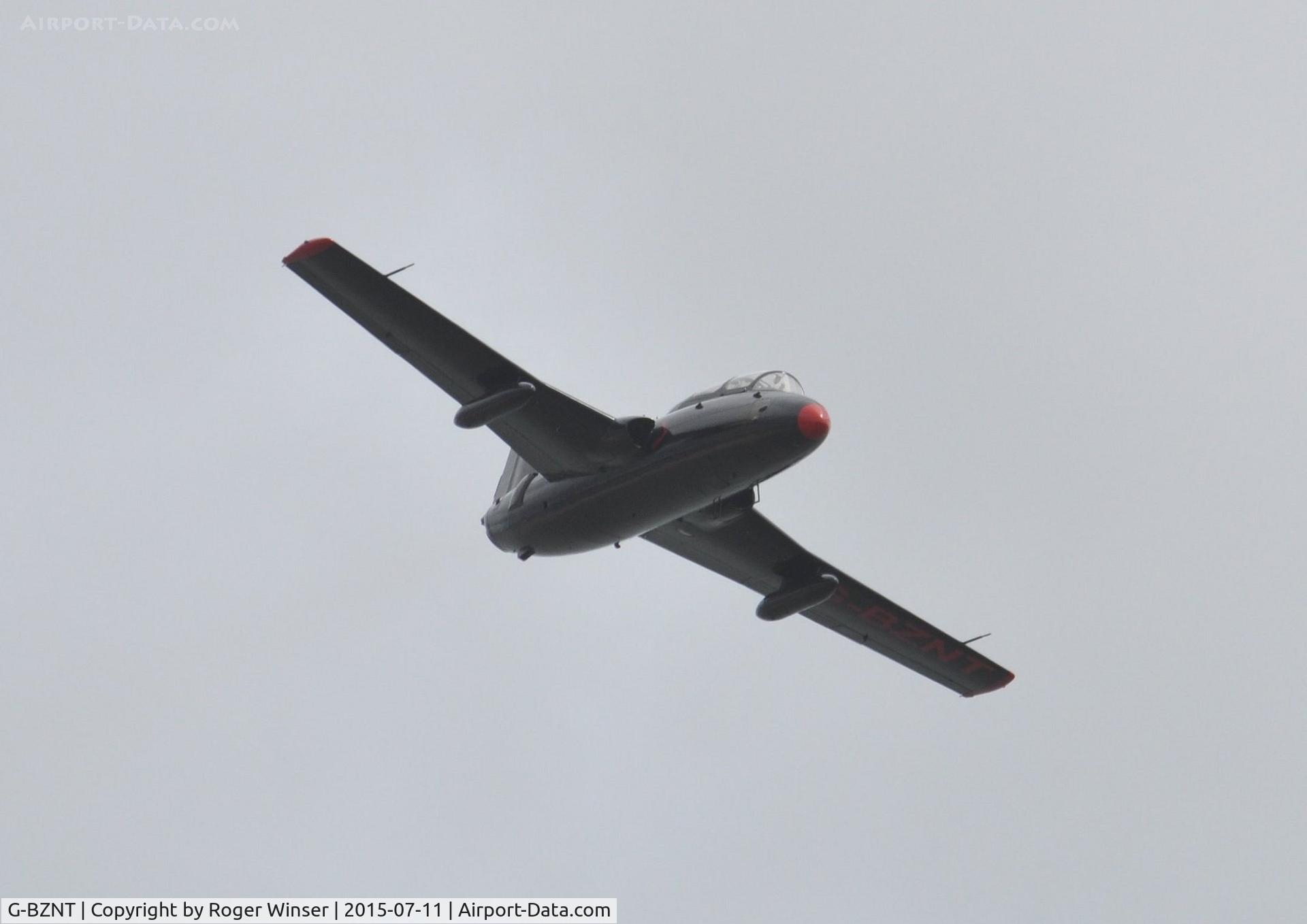 G-BZNT, 1968 Aero L-29 Delfin C/N 893019, Off airport. Displaying on the first day of the Wales National Airshow 2015 held over Swansea Bay.