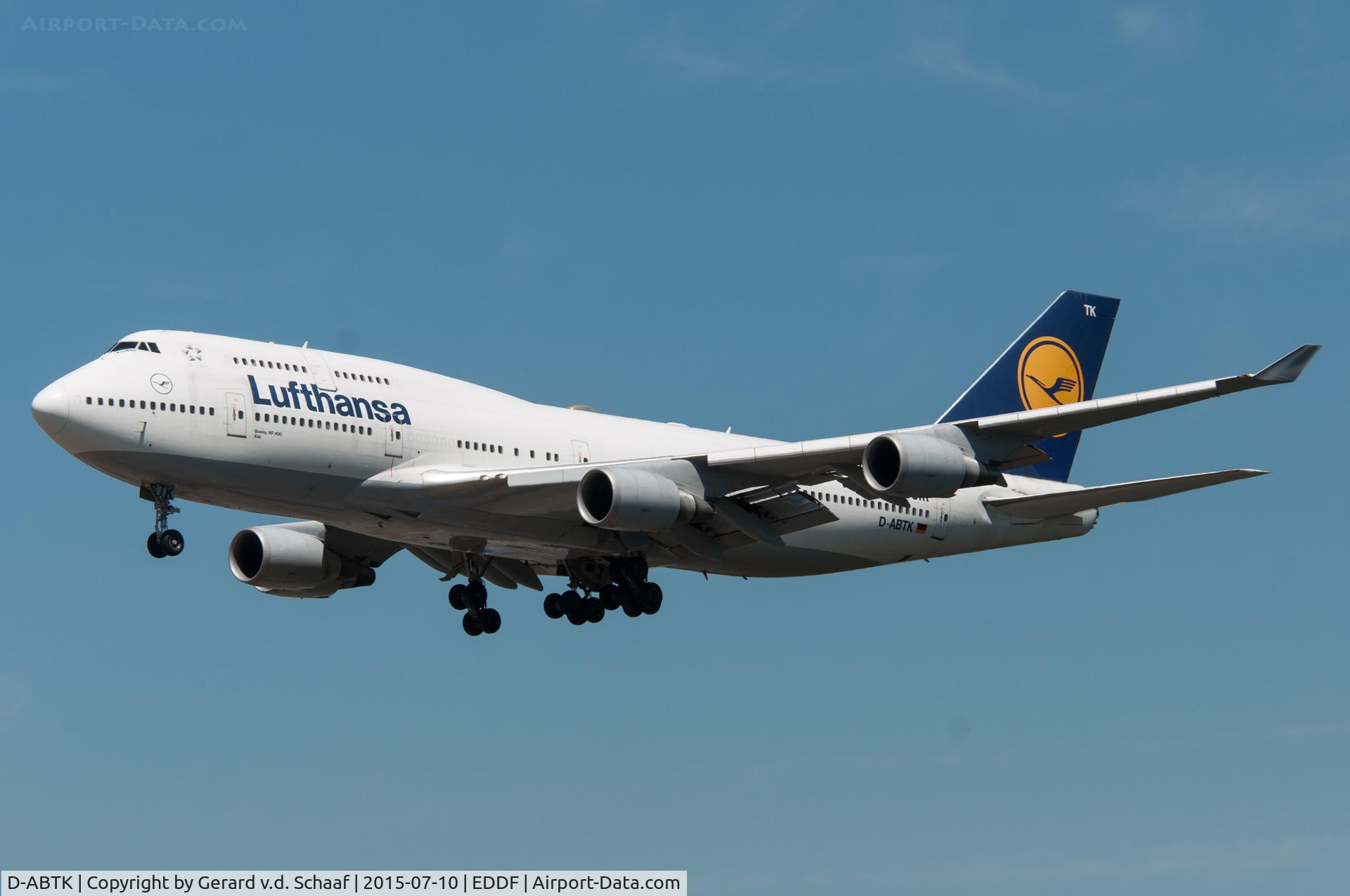D-ABTK, 2001 Boeing 747-430 C/N 29871, Frankfurt, July 2015
