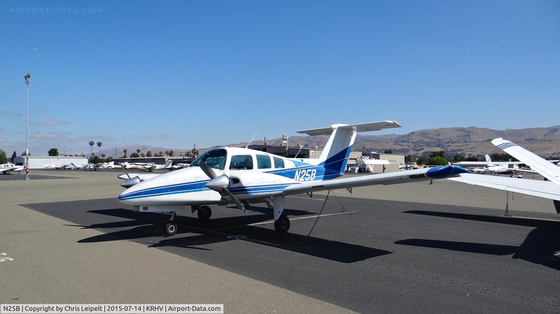 N25B, 1978 Beech 76 Duchess C/N ME-49, A transient 1978 Beechcraft Duchess on transient parking a few hours before departing at Reid Hillview Airport, CA.