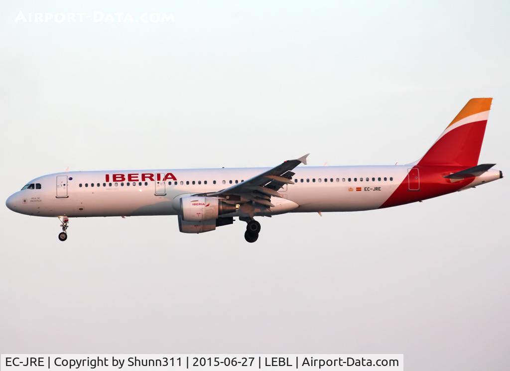EC-JRE, 2006 Airbus A321-211 C/N 2756, Landing rwy 07L in new c/s