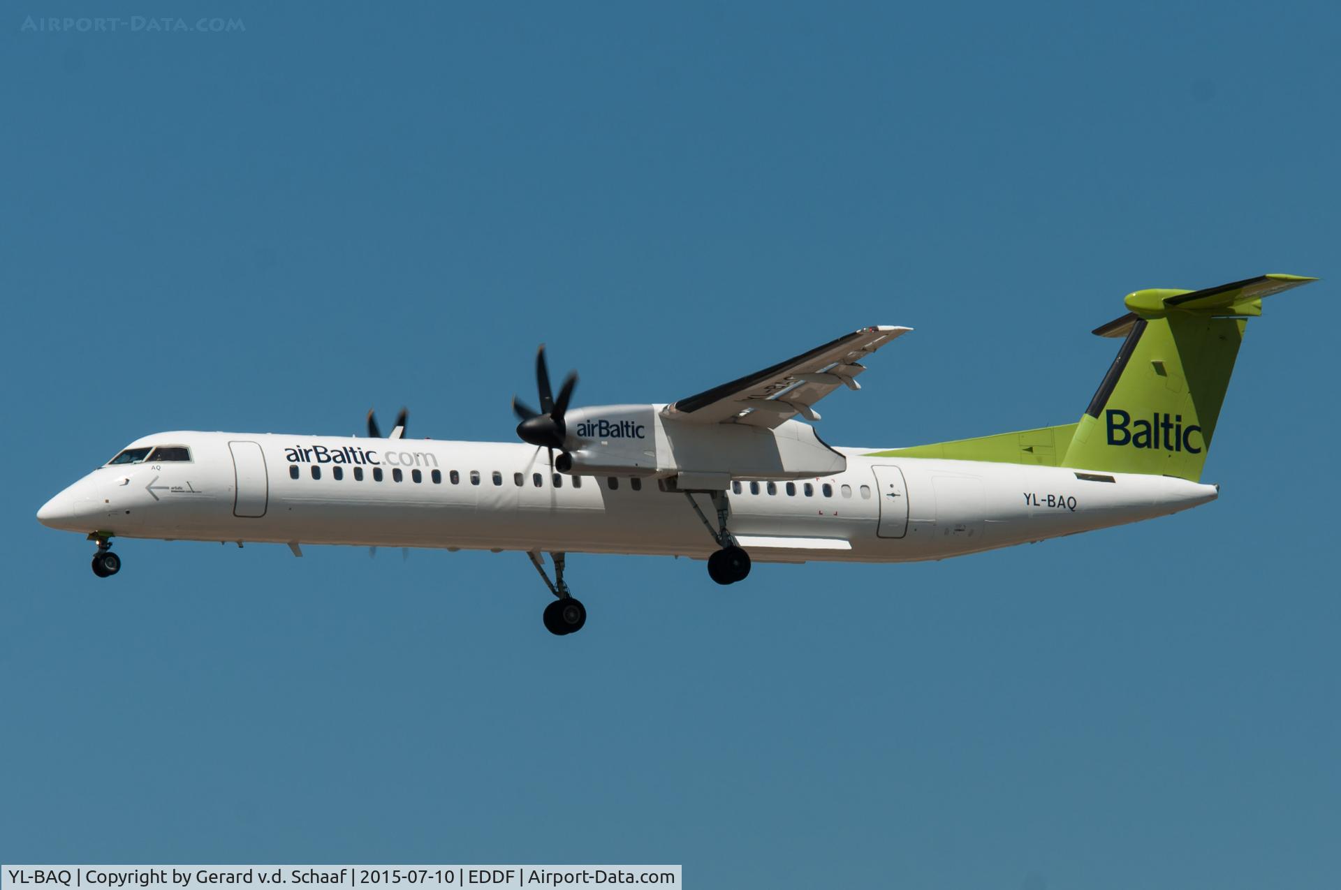 YL-BAQ, 2010 De Havilland Canada DHC-8-402Q Dash 8 C/N 4313, Frankfurt, July 2015