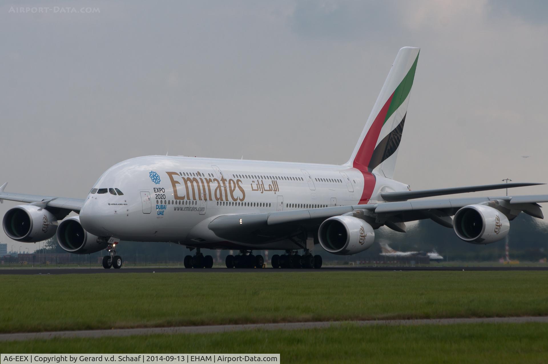 A6-EEX, 2014 Airbus A380-861 C/N 154, Schiphol, September 2014