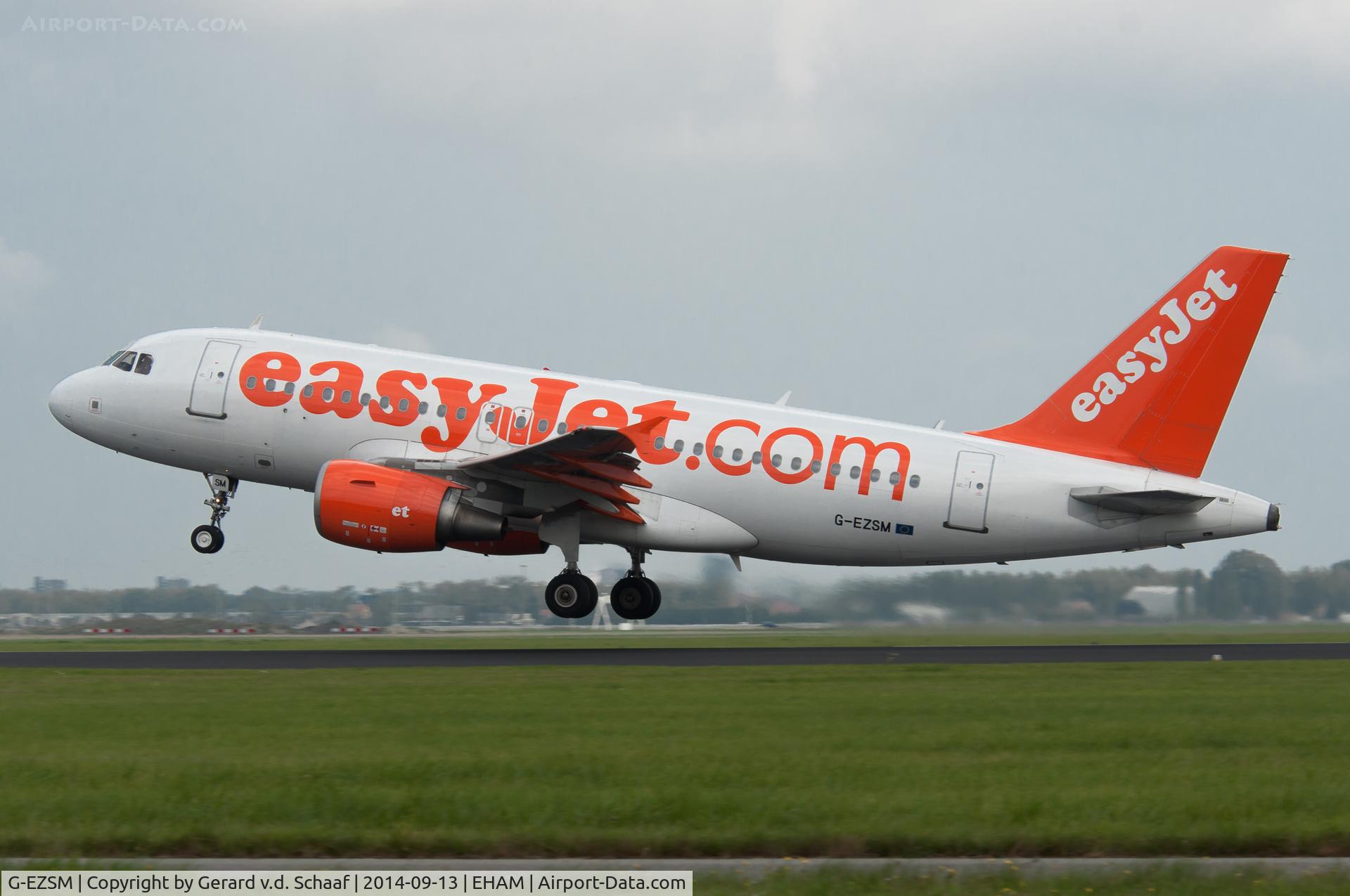 G-EZSM, 2003 Airbus A319-111 C/N 2062, Schiphol, September 2014