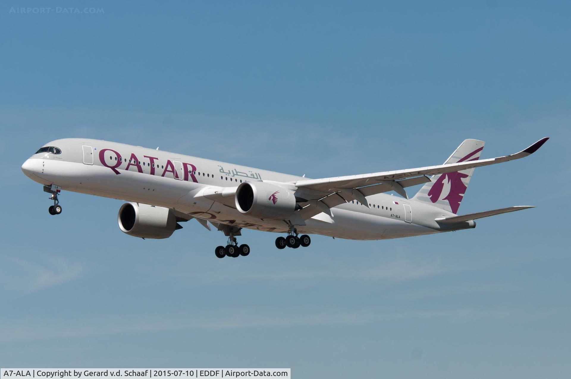 A7-ALA, 2014 Airbus A350-941 C/N 006, Frankfurt, July 2015