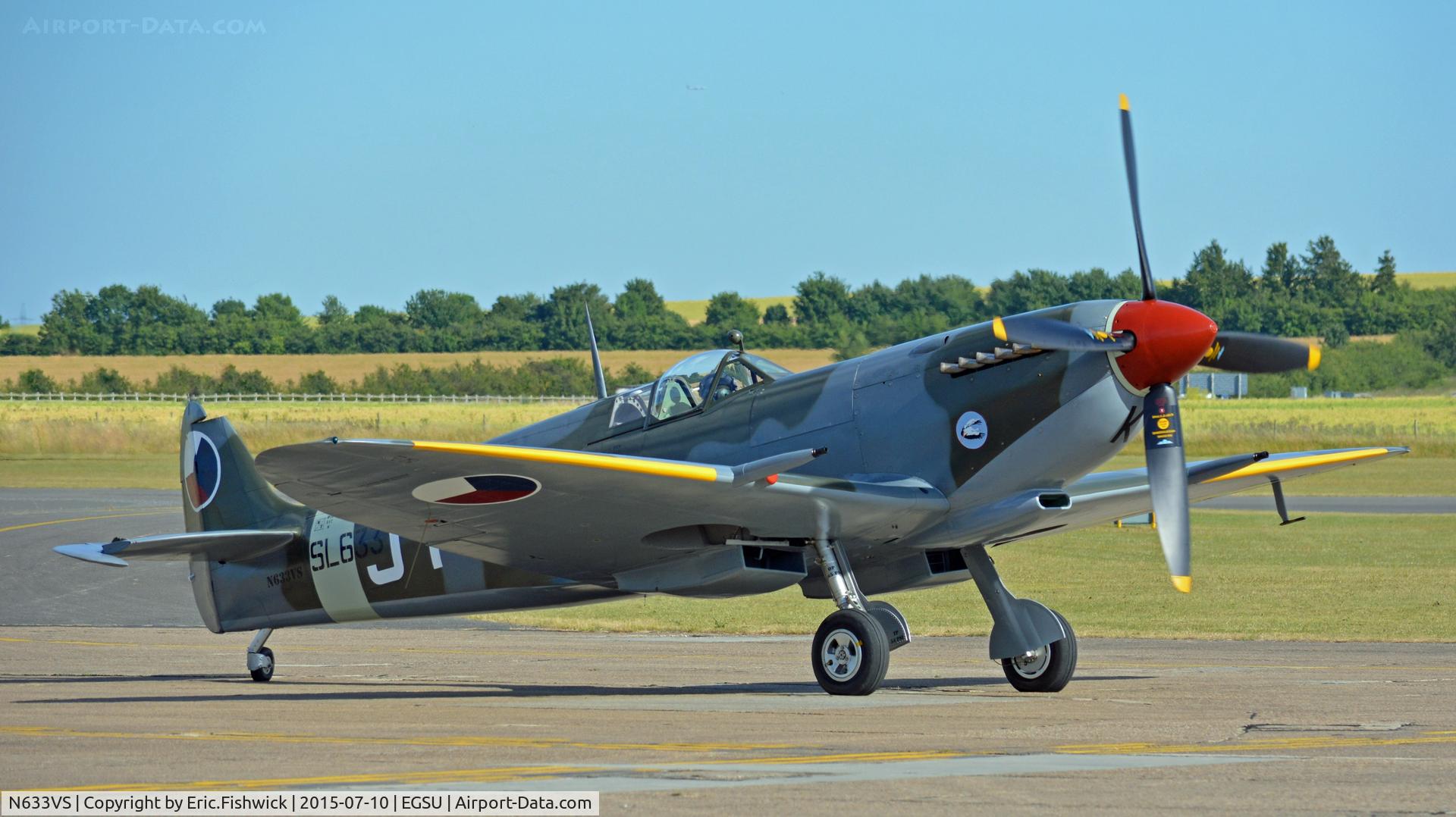 N633VS, 1945 Supermarine 361 Spitfire LF.IXe C/N CBAF.IX.571, 3. N63VS preparing for The Flying Legends Air Show, July 2015.
