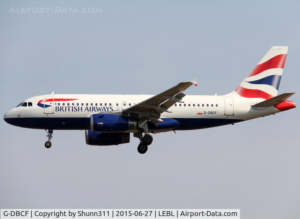 G-DBCF, 2005 Airbus A319-131 C/N 2466, Landing rwy 25R