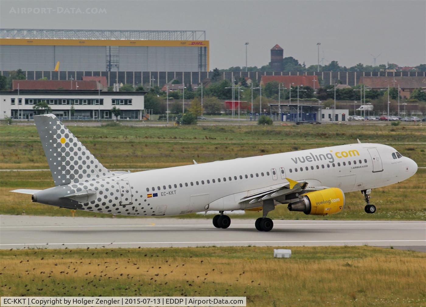 EC-KKT, 2007 Airbus A320-214 C/N 3293, BCN shuttle is leaving LEJ....