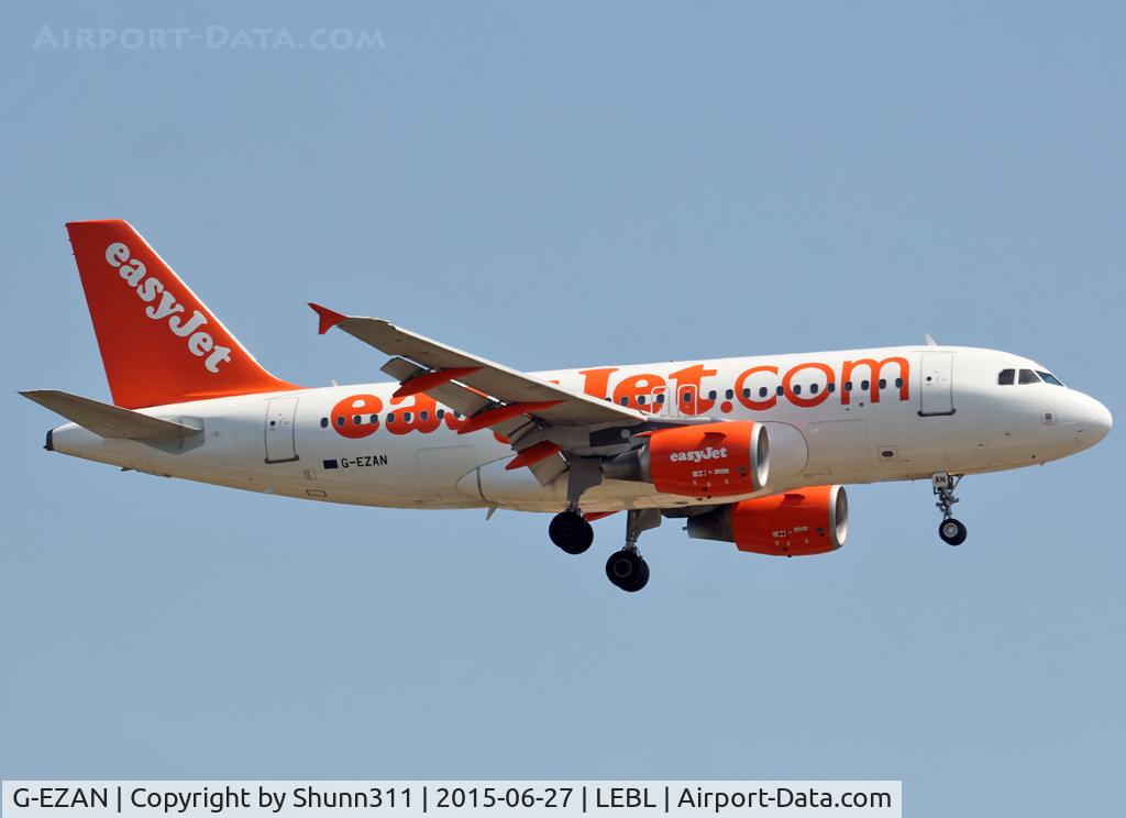 G-EZAN, 2006 Airbus A319-111 C/N 2765, Landing rwy 25R
