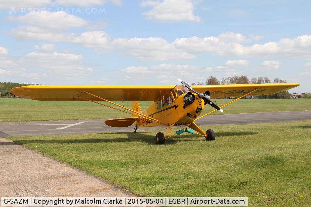 G-SAZM, 1946 Piper J3C-65 Cub Cub C/N 18584, Piper J3C-65 at The Real Aeroplane Club's Auster Fly-In, Breighton Airfield, May 4th 2015.