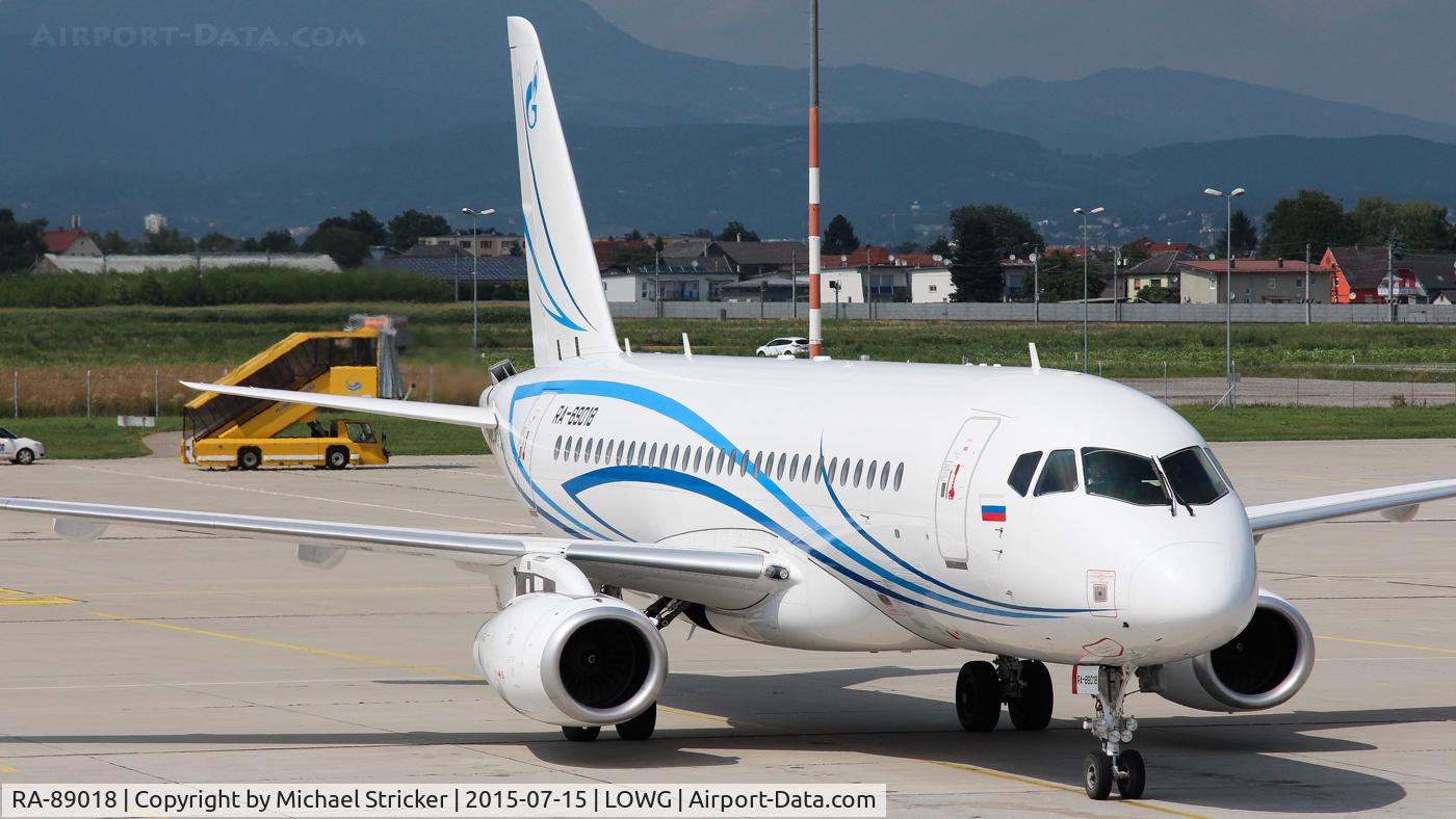 RA-89018, 2013 Sukhoi SuperJet 100-95B C/N 95033, First landing of a Sukhoi Superjet 100 in Graz!!