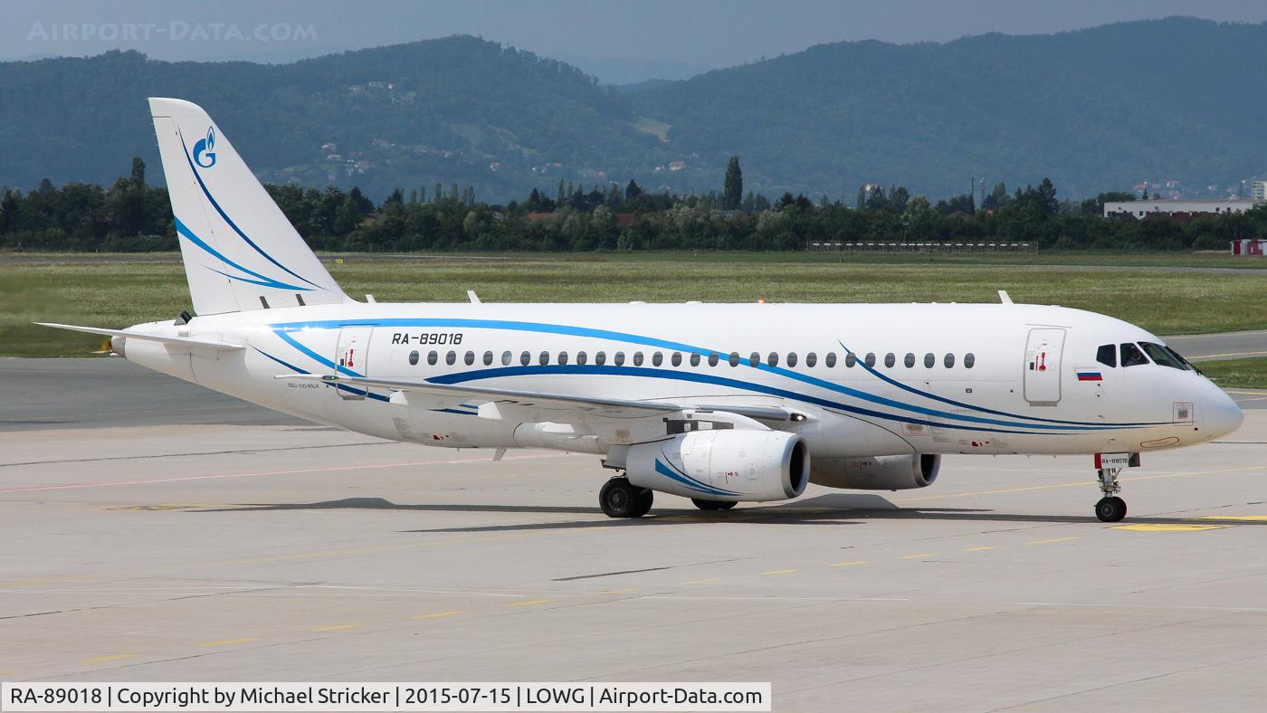 RA-89018, 2013 Sukhoi SuperJet 100-95B C/N 95033, First landing of a Sukhoi Superjet 100 in Graz!!