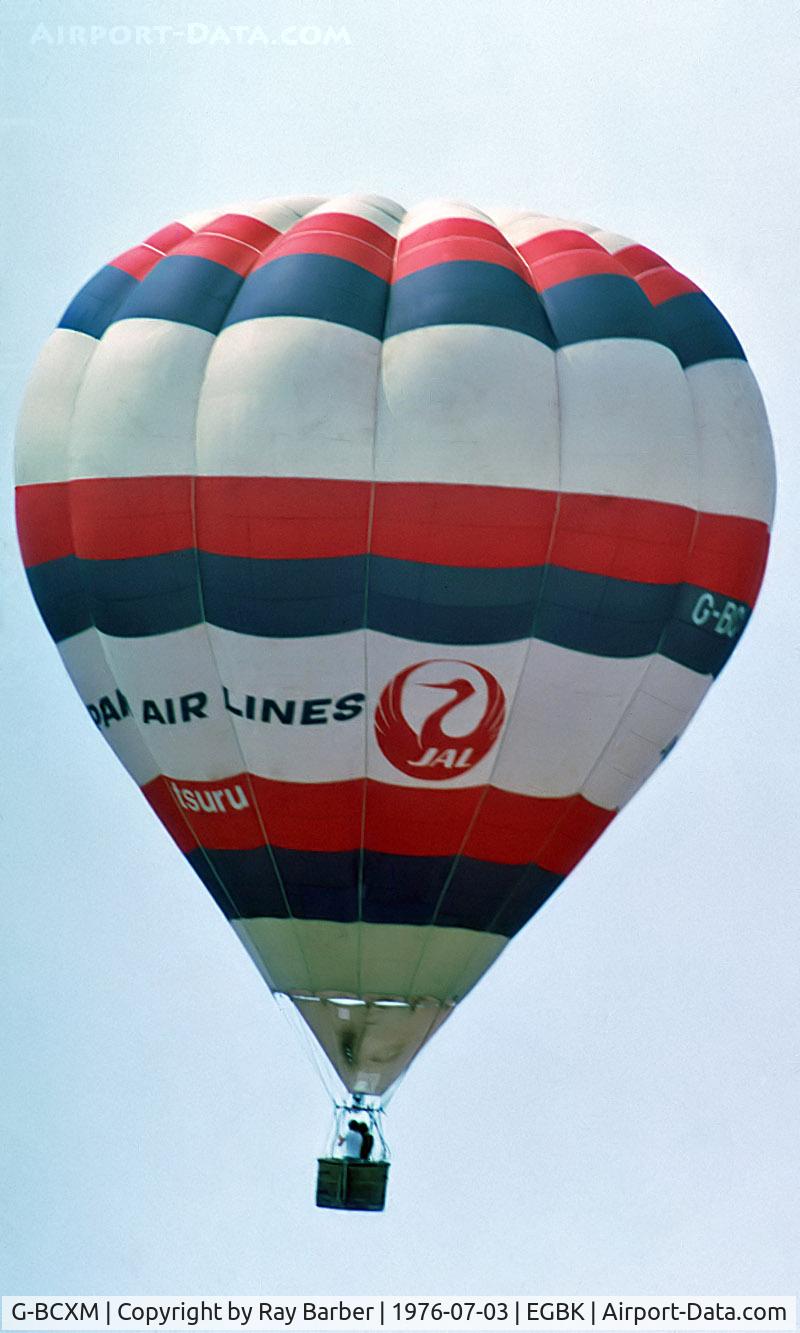 G-BCXM, 1975 Cameron Balloons O-77 C/N 153, Cameron O-84 HAFB [153] Sywell~G 03/07/1976. From a slide.