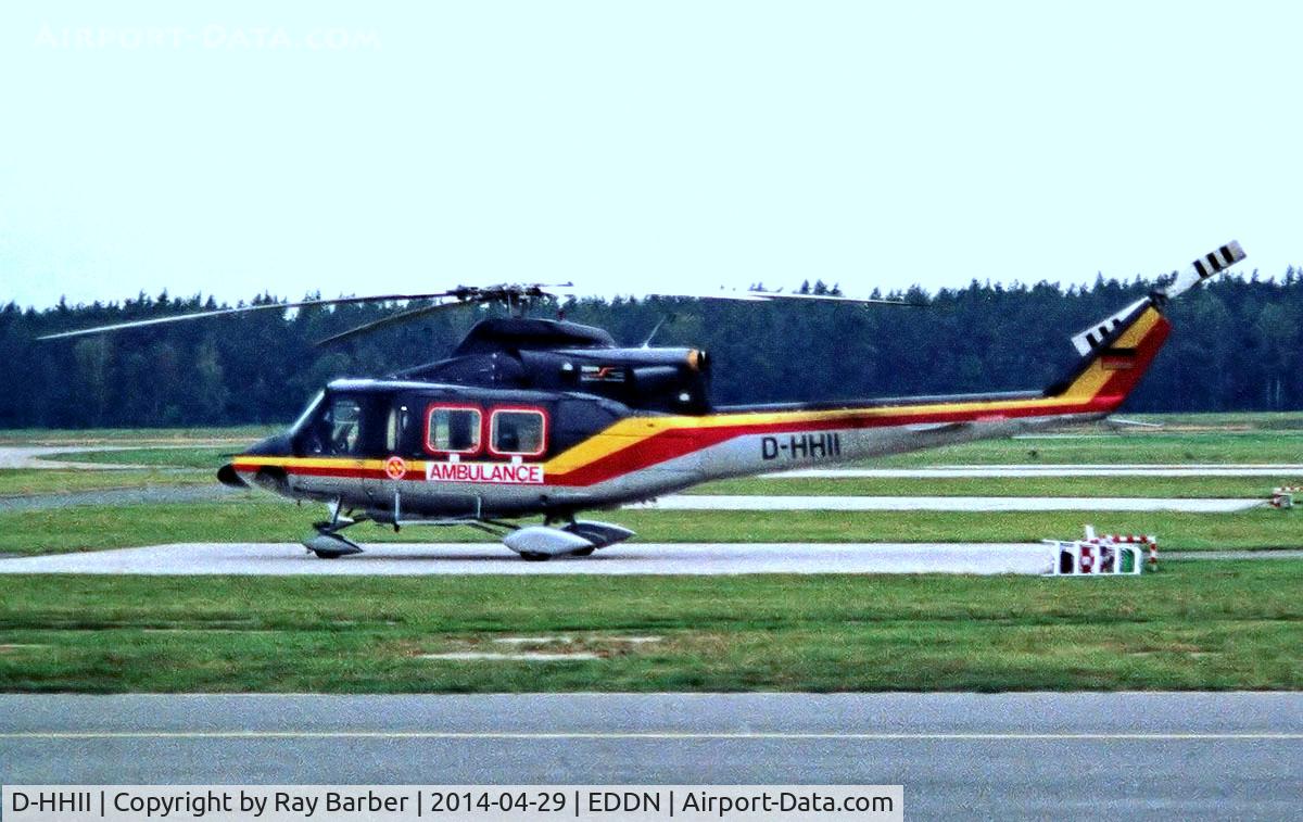D-HHII, Bell 412HP C/N 36046, Bell 412HP [36046] (HDM-Flugservice GmbH) Nuremberg-Nurnberg~D 08/09/1993. From a slide.
