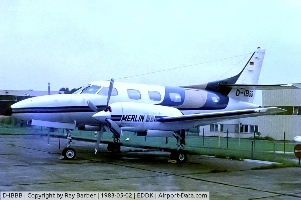 D-IBBB, 1978 Swearingen SA-226T Merlin IIIB C/N T-293, Swearingen SA.226T Merlin IIIB [T-293] Cologne-Koln Bonn~D 02/05/1983. From a slide which had a light blue fungi attack.