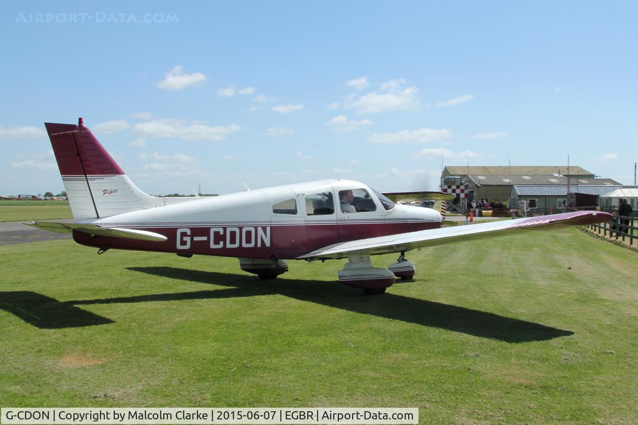 G-CDON, 1982 Piper PA-28-161 Cherokee Warrior II C/N 28-8216185, Piper PA-28-161 Warrior II at The Real Aeroplane Company's Radial Engine Aircraft Fly-In, Breighton Airfield, June 7th 2015.