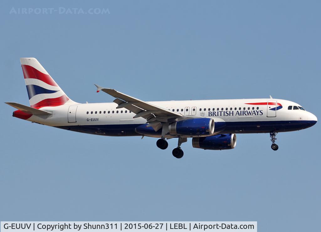 G-EUUV, 2008 Airbus A320-232 C/N 3468, Landing rwy 25R