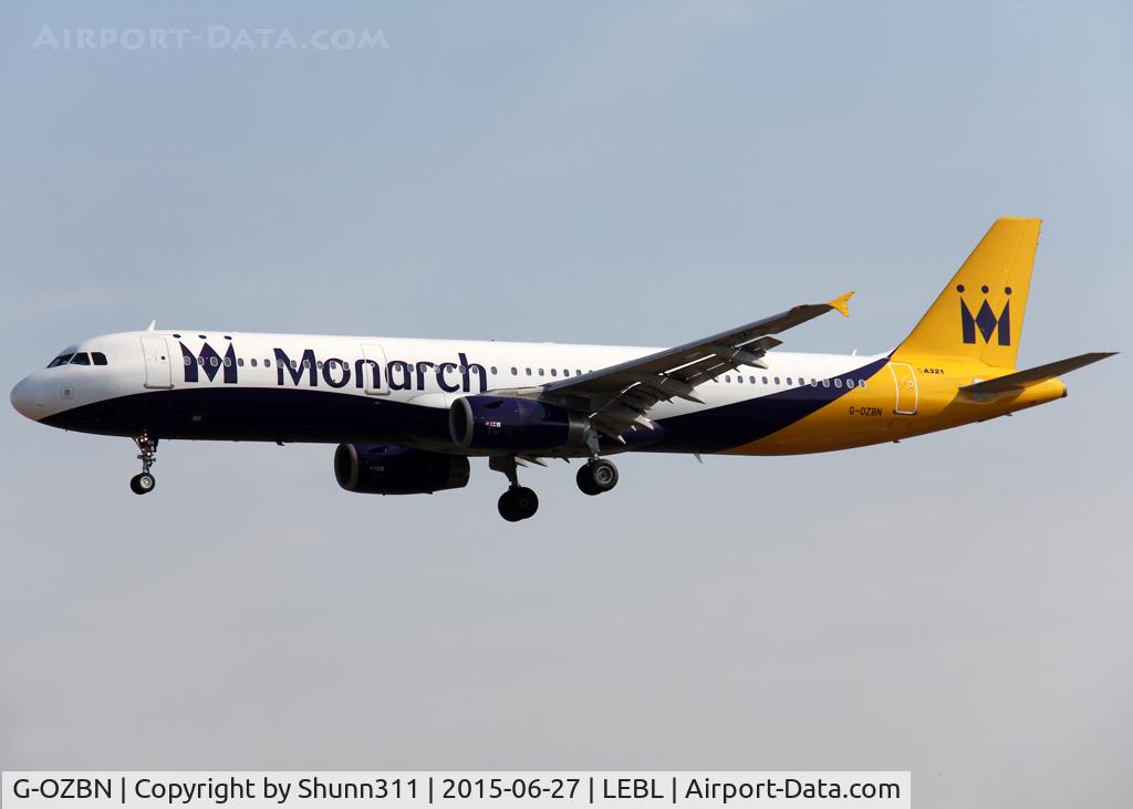 G-OZBN, 1999 Airbus A321-231 C/N 1153, Landing rwy 25R in new c/s