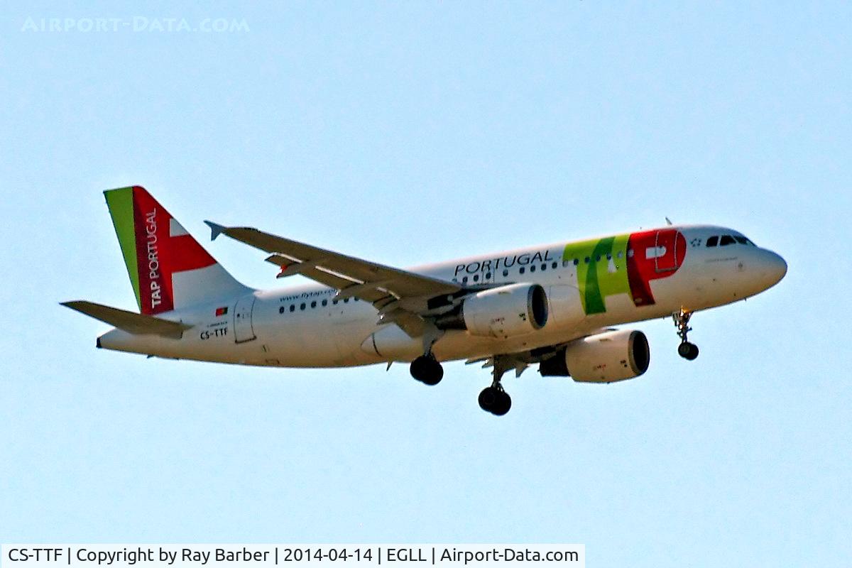 CS-TTF, 1998 Airbus A319-111 C/N 837, Airbus A319-111 [0837] TAP Air Portugal Home~G 14/04/2014. On approach 27L.